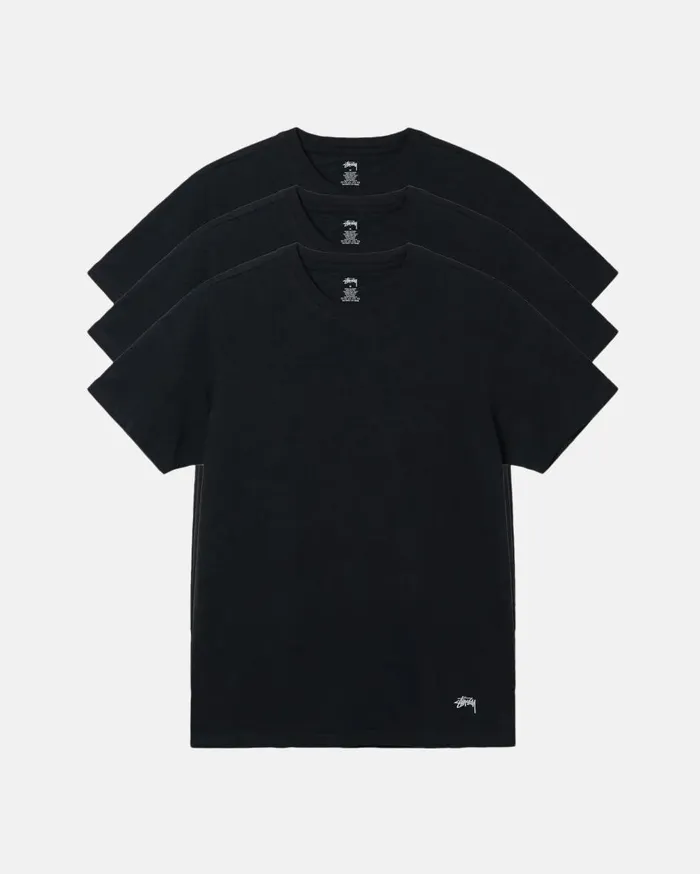 Accessories MenWomen Stussy STSSY UNDERSHIRTS 3 PACK Black