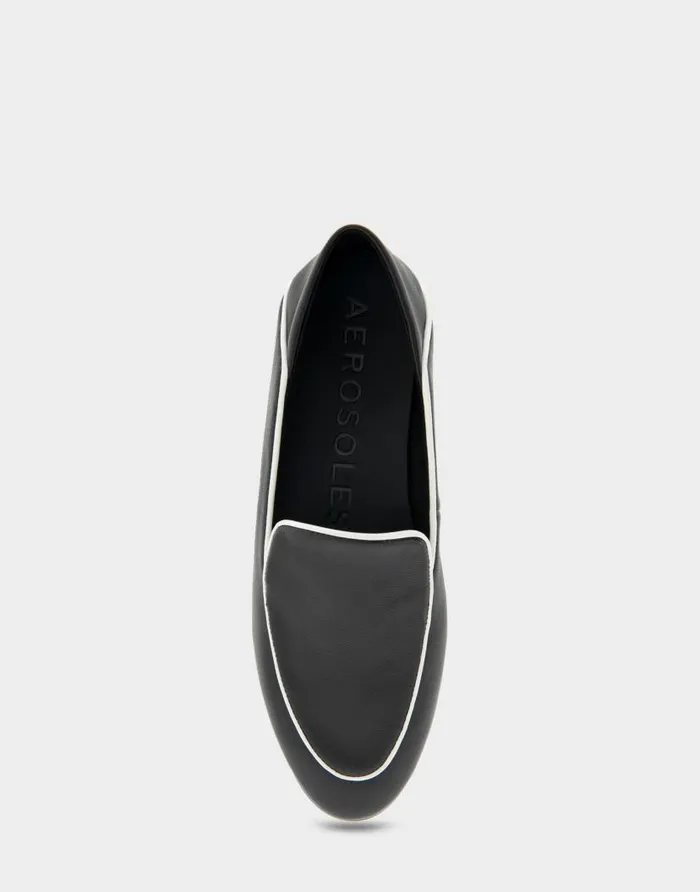 Aerosoles Comfortable Women039s Collapsible Back Loafer In Black Leather Black Leather Women Loafers