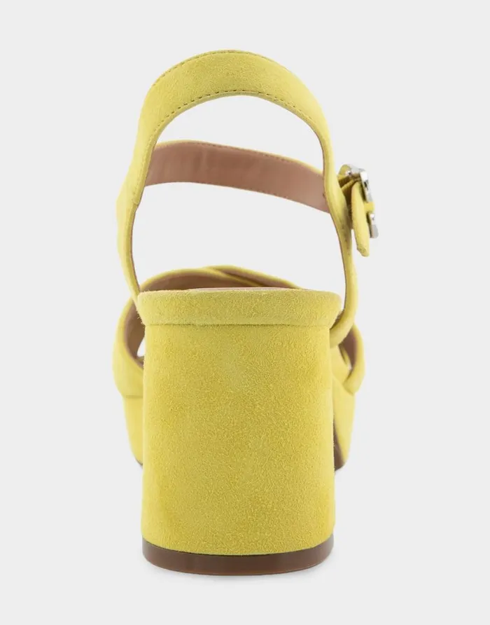 Aerosoles Comfortable Women039s Crisscross Platform Sandal In Green Sheen Suede Green Sheen Suede Women Platforms