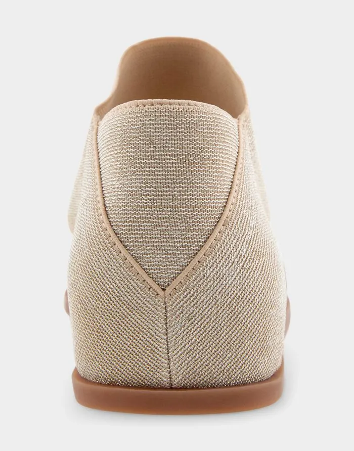 Aerosoles Comfortable Women039s Elastic Banded Mini Wedge Sandal In Soft Gold Elastic Fabric Soft Gold Women Clogs and Mules
