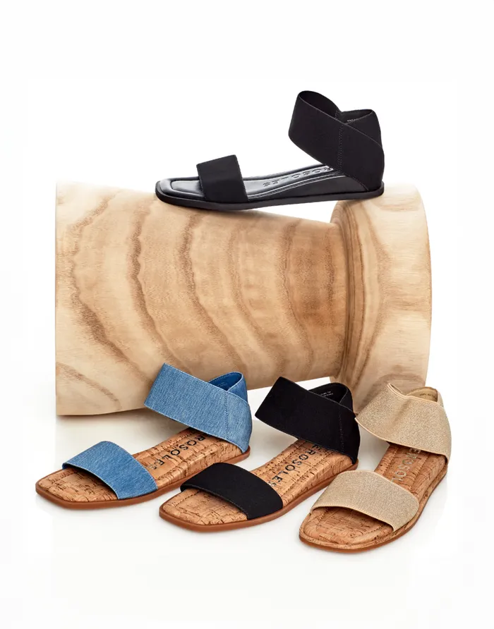 Aerosoles Comfortable Women039s Elastic Banded Mini Wedge Sandal In Soft Gold Elastic Fabric Soft Gold Women Clogs and Mules