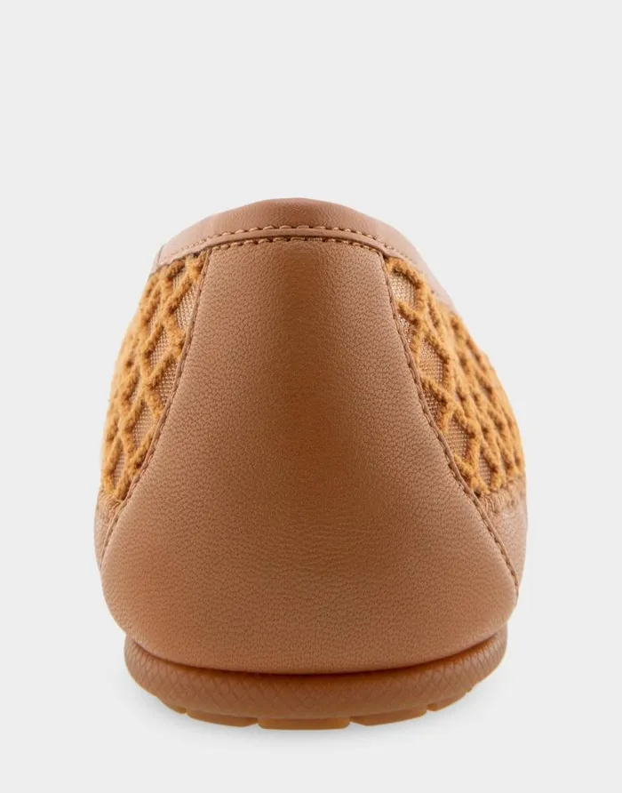 Aerosoles Comfortable Women039s Mesh Knit Ballet Flat In Tan Mesh Combo Mesh Fabric Tan Mesh Combo Women Clogs and Mules