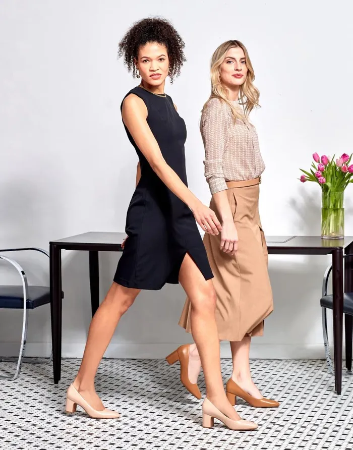 Aerosoles Comfortable Women039s Midheel Pump In Tan Leather Tan Leather Women Clogs and Mules