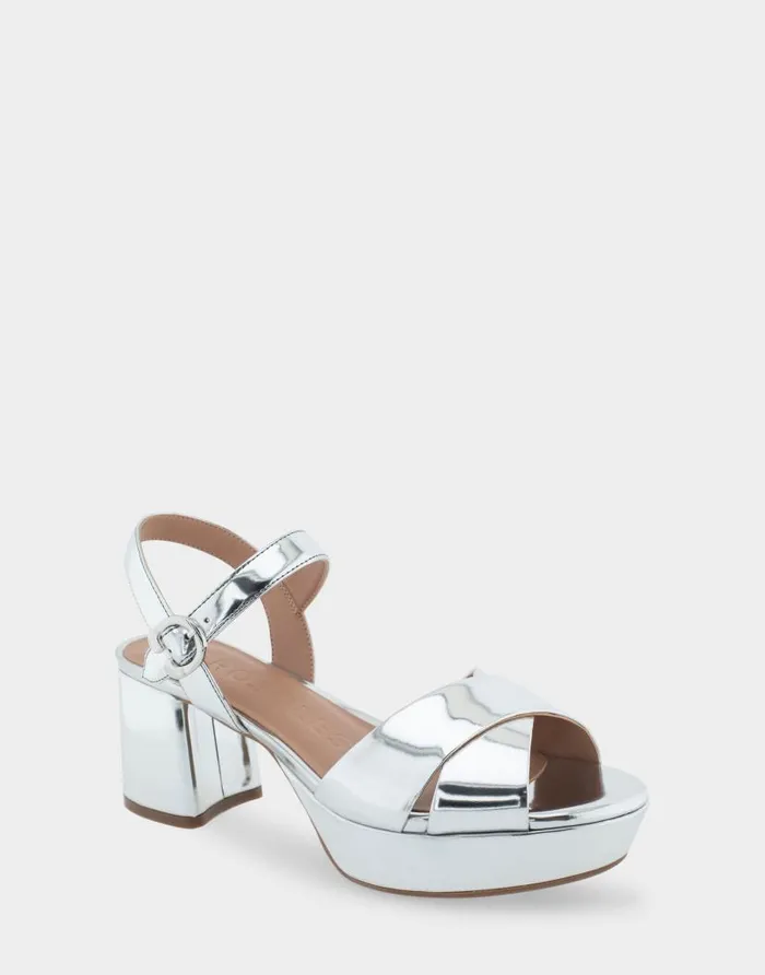 Aerosoles Comfortable Women039s Platform Sandal In Silver Faux Leather Silver Faux Leather Women Platforms