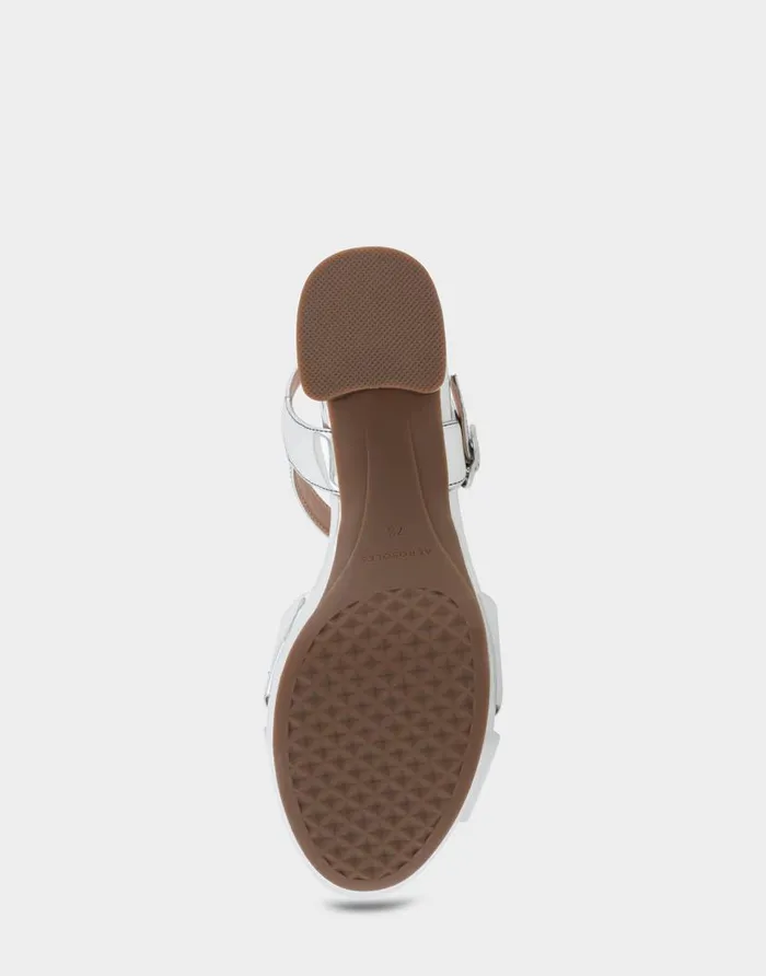 Aerosoles Comfortable Women039s Platform Sandal In Silver Faux Leather Silver Faux Leather Women Platforms