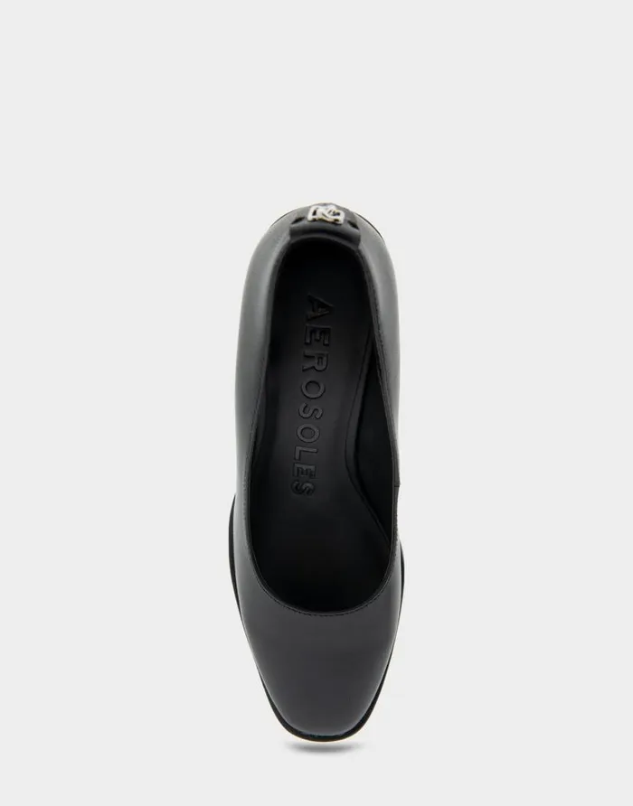 Aerosoles Comfortable Women039s Sculpted Wedge Pump In Black Leather Black Leather Women Wedges