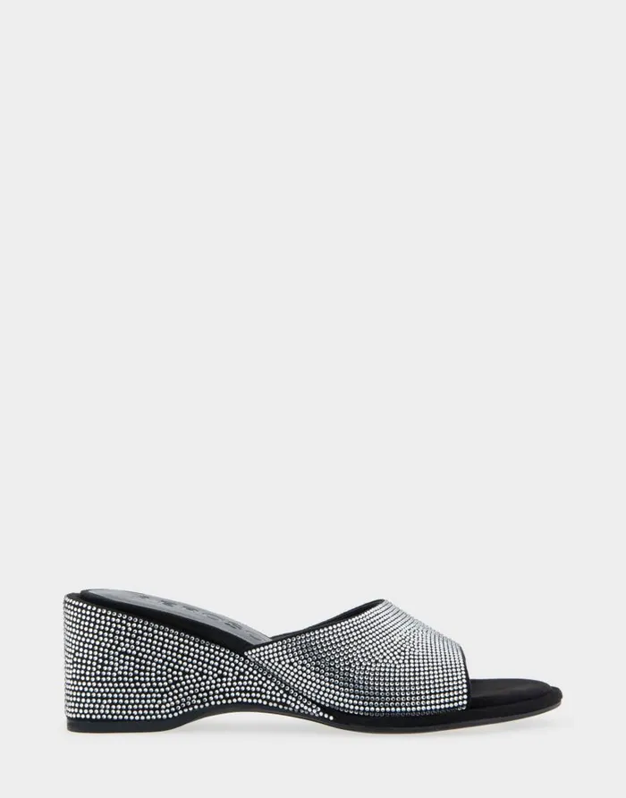 Aerosoles Comfortable Women039s Wedge Slide In Black Fabric With Crystals Black Suede Fabric With Crystals Women Wedges Aerosoles Comfortable Women039s Wedge Slide In Black Fabric With Crystals Black Suede Fabric With Crystals Women Wedges