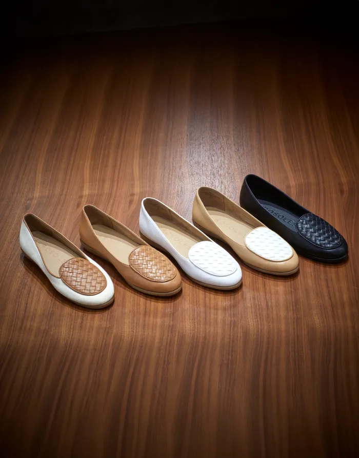 Aerosoles Comfortable Women039s Woven Plug Loafer In Natural Canvas Fabric Faux Leather Natural Canvas Fabric Women Wide Width Flats