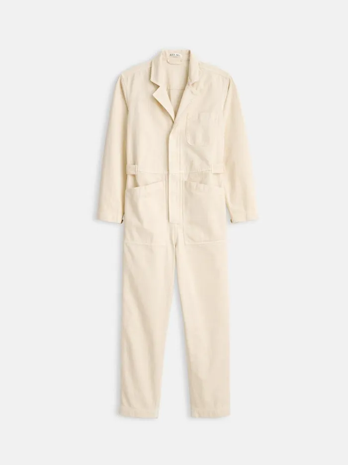 Alex Mill Jumpsuits Women Standard Zip Jumpsuit In Herringbone Ecru
