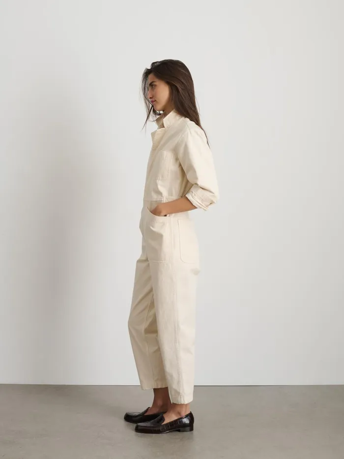 Alex Mill Jumpsuits Women Standard Zip Jumpsuit In Herringbone Ecru