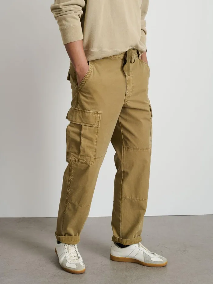 Alex Mill Pants Men Garment Dyed Cargo Pant In Canvas Khaki