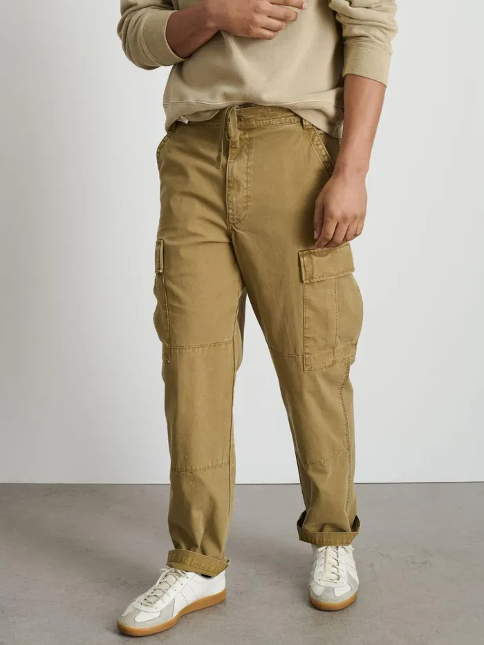 Alex Mill Pants Men Garment Dyed Cargo Pant In Canvas Khaki