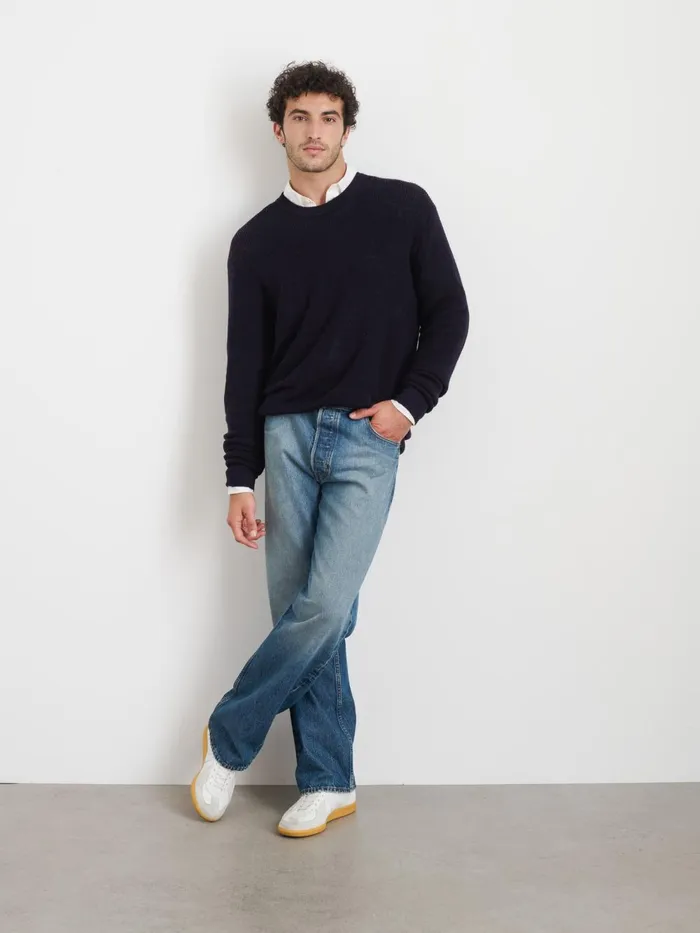 Alex Mill Sweaters Sweatshirts Men Hank Crewneck Sweater In Wool Dark Navy Alex Mill Sweaters Sweatshirts Men Hank Crewneck Sweater In Wool Dark Navy