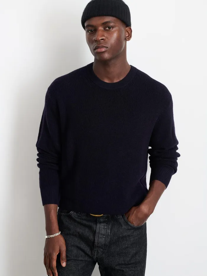 Alex Mill Sweaters Sweatshirts Men Hank Crewneck Sweater In Wool Dark Navy Alex Mill Sweaters Sweatshirts Men Hank Crewneck Sweater In Wool Dark Navy