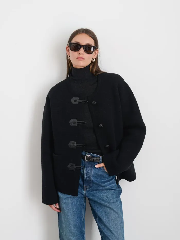 Alex Mill Sweaters Women Aubrey Sweater Jacket In Merino Wool Black