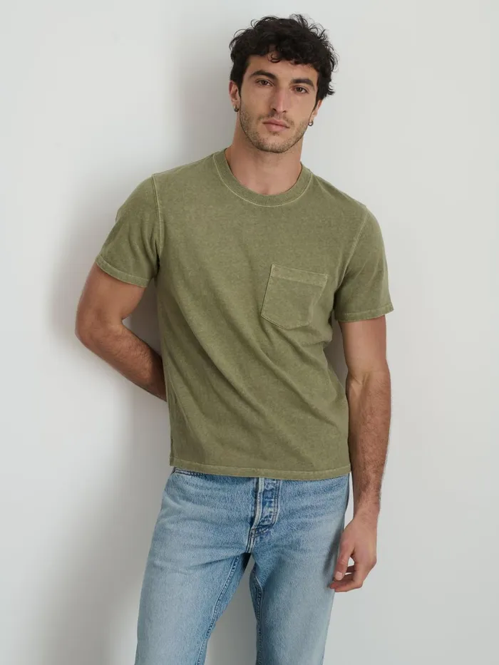 Alex Mill Tees Polos Men Vintage Wash Pocket Tee Bay Leaf