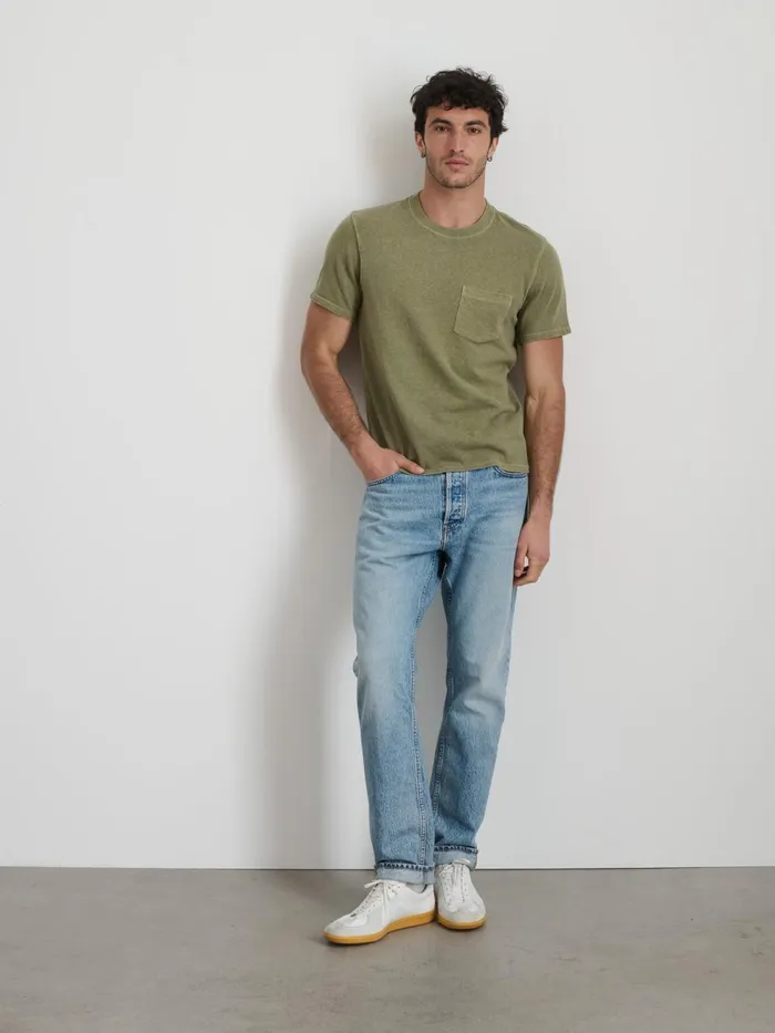 Alex Mill Tees Polos Men Vintage Wash Pocket Tee Bay Leaf
