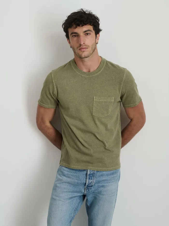 Alex Mill Tees Polos Men Vintage Wash Pocket Tee Bay Leaf