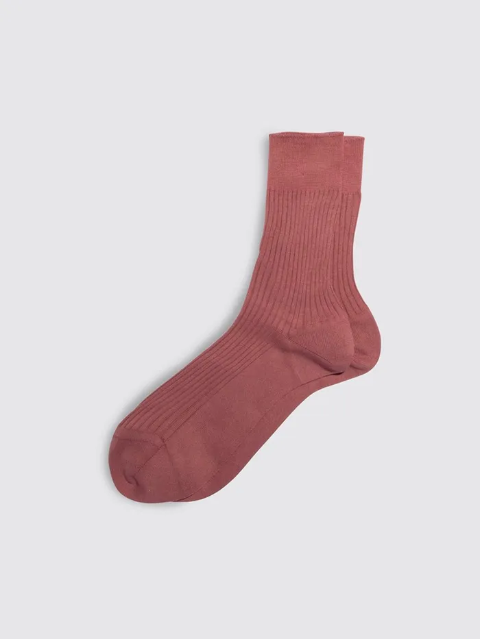 Alex Mill Women Maria La Rosa Bio Cotton Ribbed Socks Pink