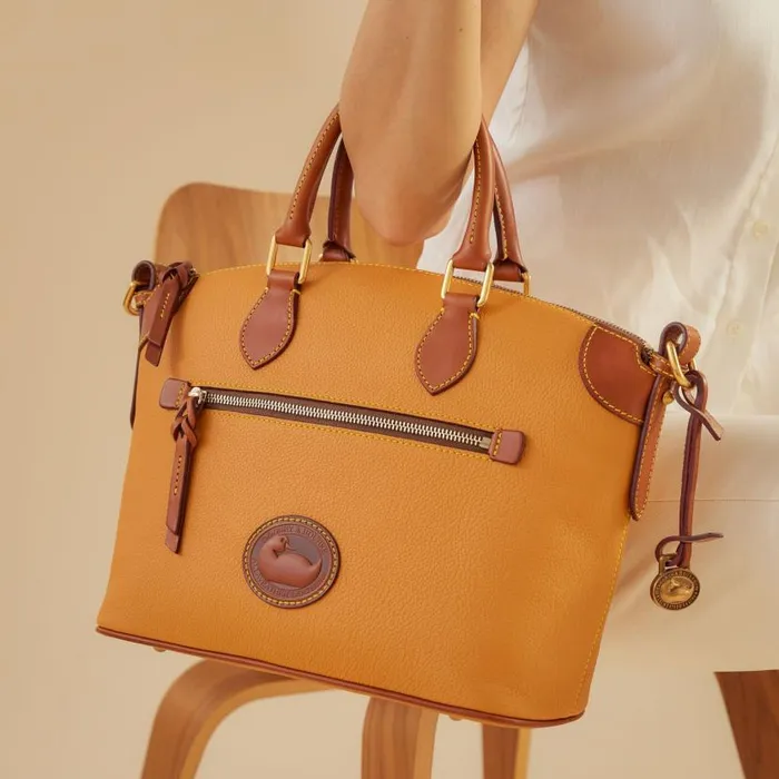 All Weather Leather 30 Domed Satchel 30 Caramel Woman Dooney and Bourke Satchels All Weather Leather 30 Domed Satchel 30 Caramel Woman Dooney and Bourke Satchels