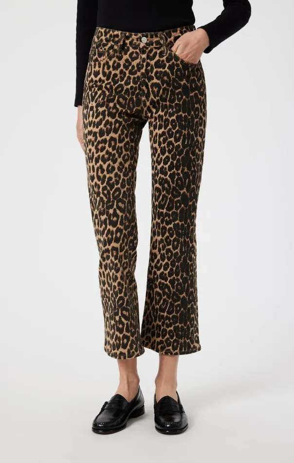 Anika Crop Flare In Leopard Denim Women Mavi Jeans Denim
