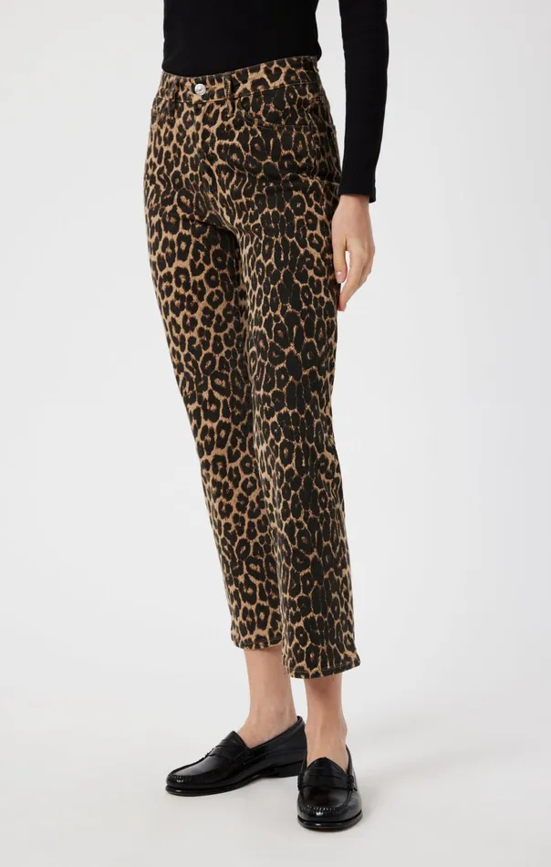 Anika Crop Flare In Leopard Denim Women Mavi Jeans Denim