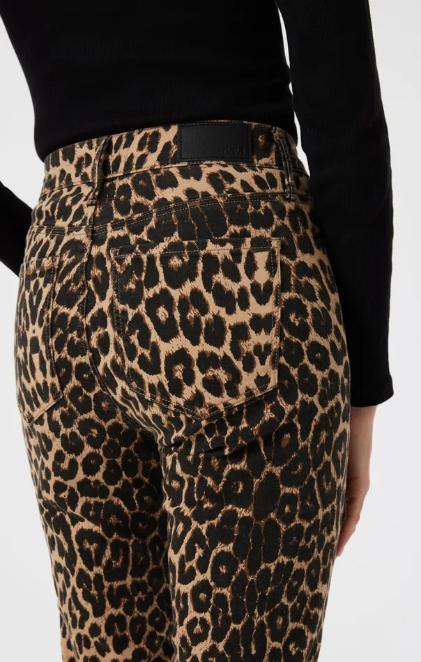 Anika Crop Flare In Leopard Denim Women Mavi Jeans Denim