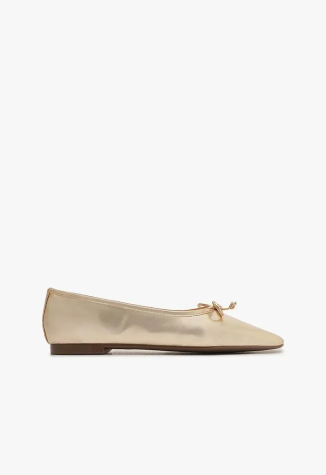Arissa Gold Women Schutz Shoes Ballerinas