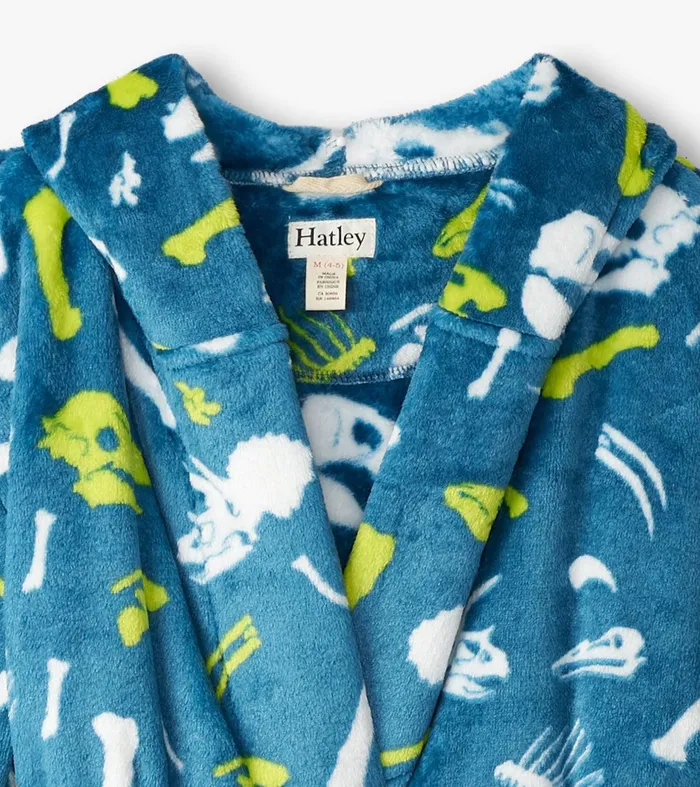 Baby Boys Dino Fossils Fleece Robe Hatley