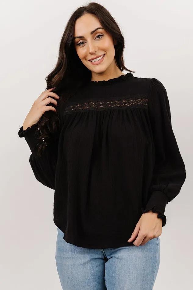 Baltic Born Blouses Shirts Women Revere Lace Top Black