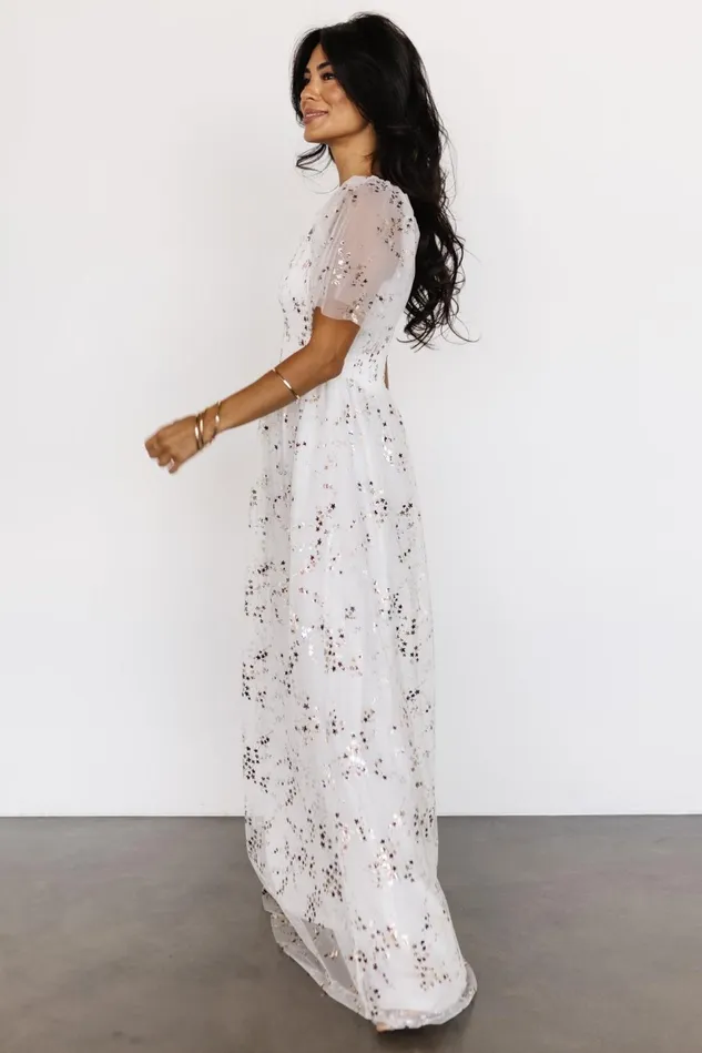 Baltic Born Bridal Women Cassandra Tulle Maxi Dress Metallic White Baltic Born Bridal Women Cassandra Tulle Maxi Dress Metallic White