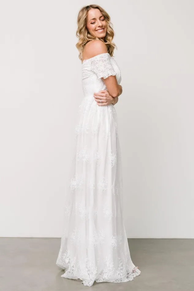 Baltic Born Bridal Women Esperanza Tulle Embroidered Maxi Dress Off White Baltic Born Bridal Women Esperanza Tulle Embroidered Maxi Dress Off White