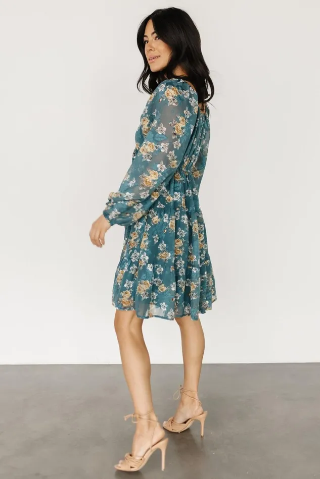 Baltic Born Bump Friendly Women Lombard Tiered Dress Blue Gold Baltic Born Bump Friendly Women Lombard Tiered Dress Blue Gold