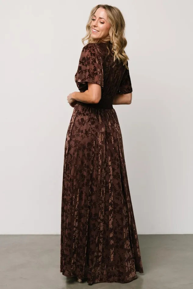 Baltic Born Bump Friendly Women Veronica Velvet Maxi Dress Espresso Baltic Born Bump Friendly Women Veronica Velvet Maxi Dress Espresso