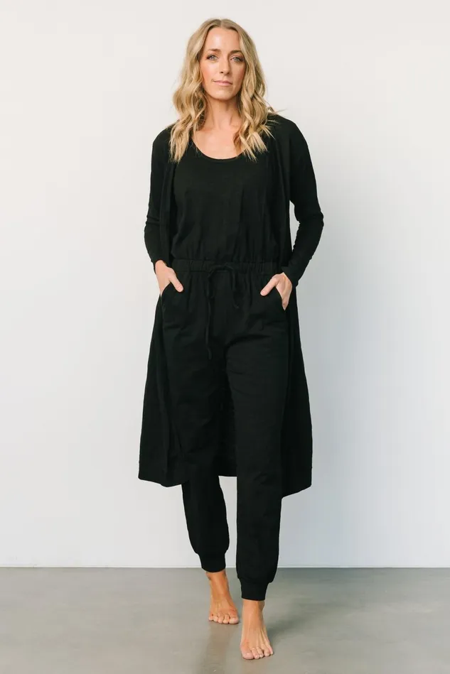 Baltic Born Cardigans Women Janae Jumpsuit Cardigan Set Black