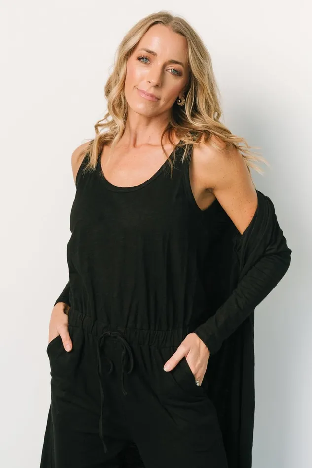 Baltic Born Cardigans Women Janae Jumpsuit Cardigan Set Black