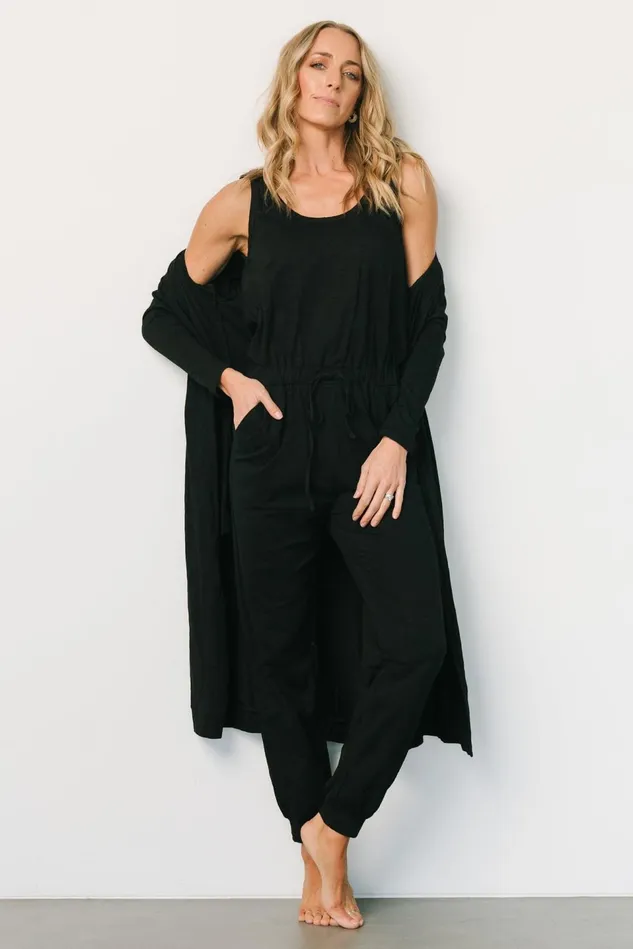 Baltic Born Cardigans Women Janae Jumpsuit Cardigan Set Black