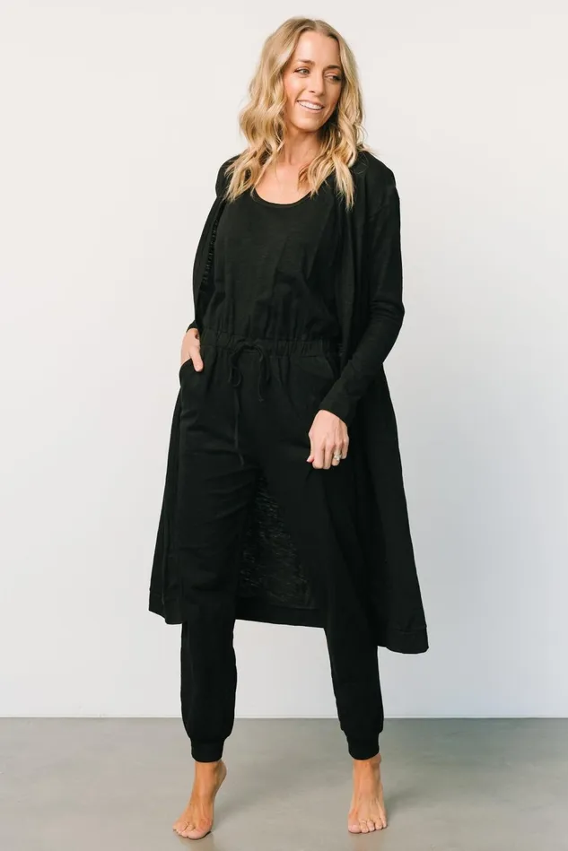 Baltic Born Cardigans Women Janae Jumpsuit Cardigan Set Black