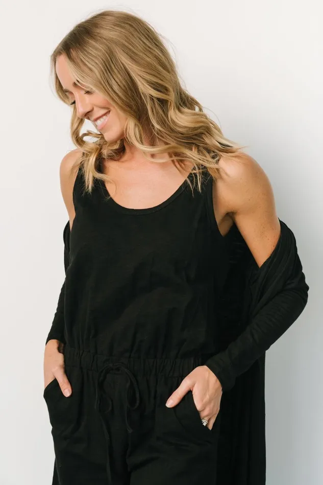 Baltic Born Cardigans Women Janae Jumpsuit Cardigan Set Black