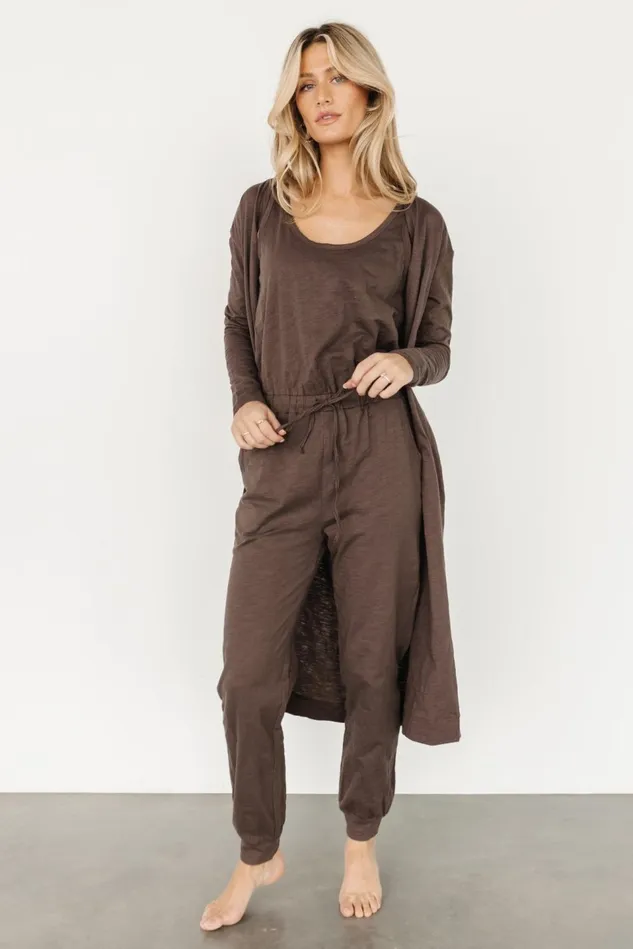 Baltic Born Cardigans Women Janae Jumpsuit Cardigan Set Mocha