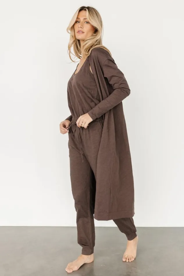 Baltic Born Cardigans Women Janae Jumpsuit Cardigan Set Mocha