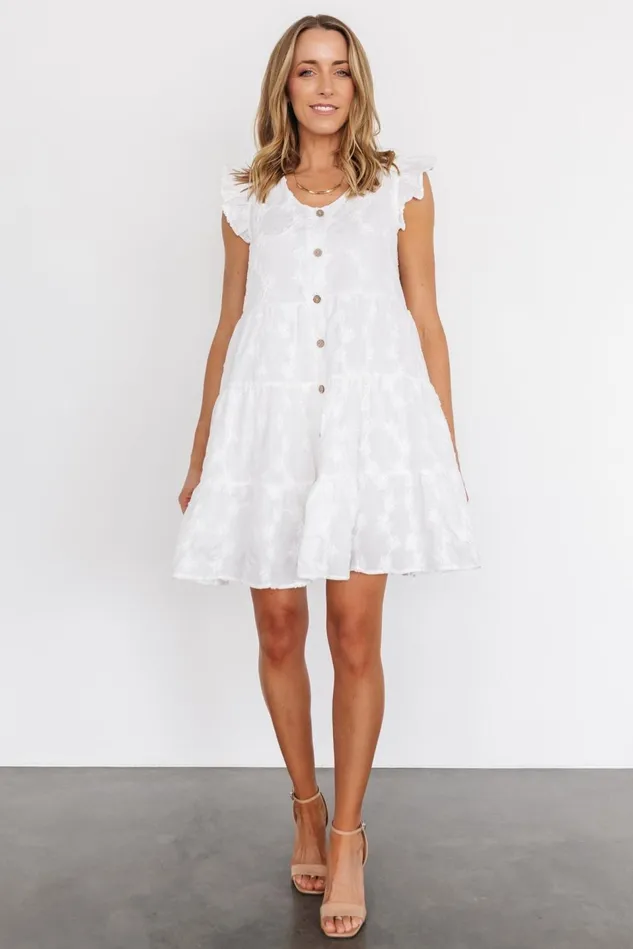 Baltic Born Cover Ups Women Kayla Button Up Short Dress Off White Baltic Born Cover Ups Women Kayla Button Up Short Dress Off White