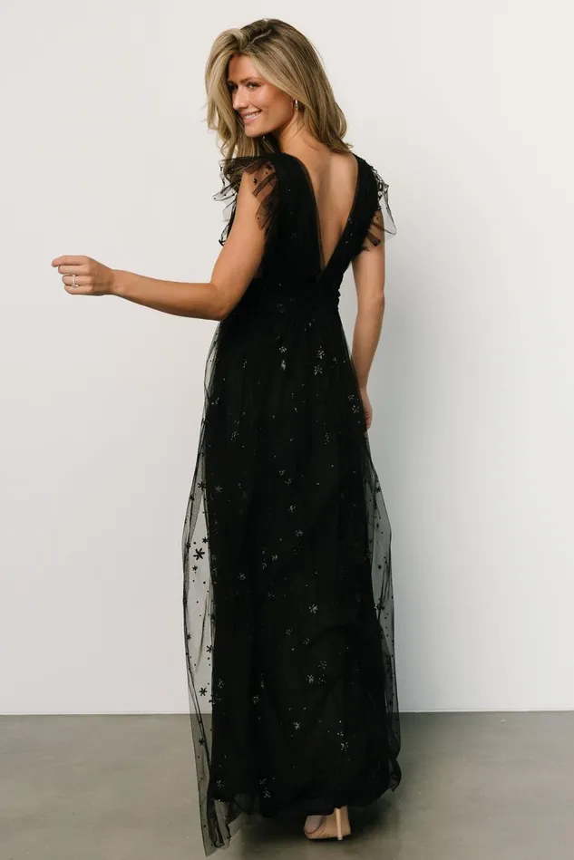 Baltic Born Embellished Sequin Women Nova Shimmer Maxi Dress Black Baltic Born Embellished Sequin Women Nova Shimmer Maxi Dress Black