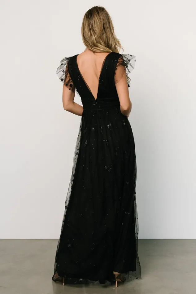 Baltic Born Embellished Sequin Women Nova Shimmer Maxi Dress Black Baltic Born Embellished Sequin Women Nova Shimmer Maxi Dress Black