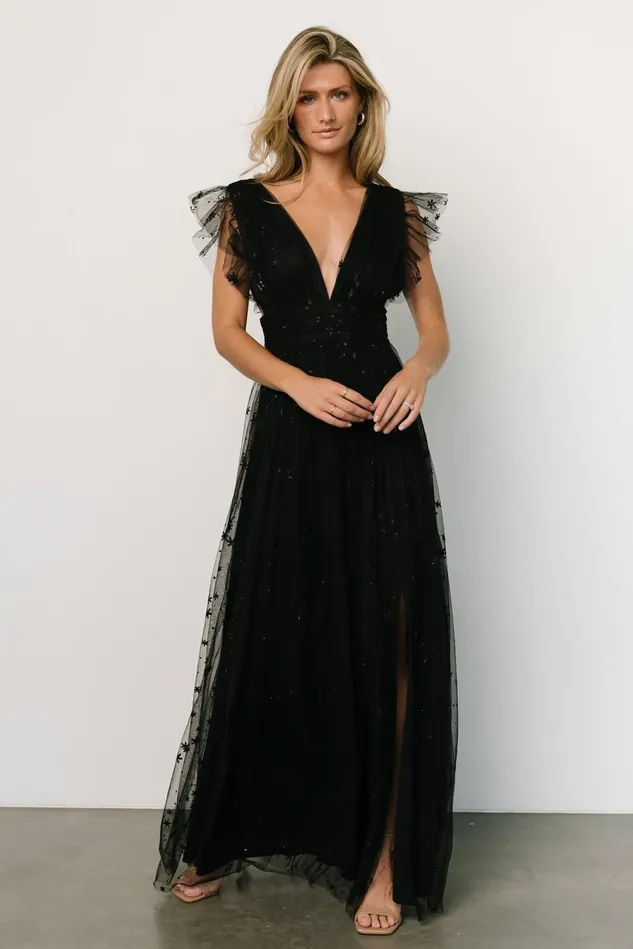 Baltic Born Embellished Sequin Women Nova Shimmer Maxi Dress Black Baltic Born Embellished Sequin Women Nova Shimmer Maxi Dress Black