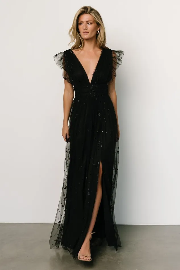 Baltic Born Embellished Sequin Women Nova Shimmer Maxi Dress Black Baltic Born Embellished Sequin Women Nova Shimmer Maxi Dress Black
