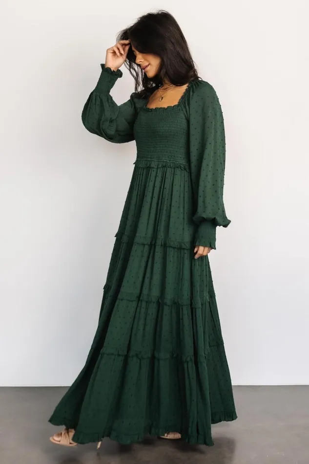 Baltic Born Maxi Dresses Women Amanda Smocked Dotted Maxi Dress Evergreen Baltic Born Maxi Dresses Women Amanda Smocked Dotted Maxi Dress Evergreen
