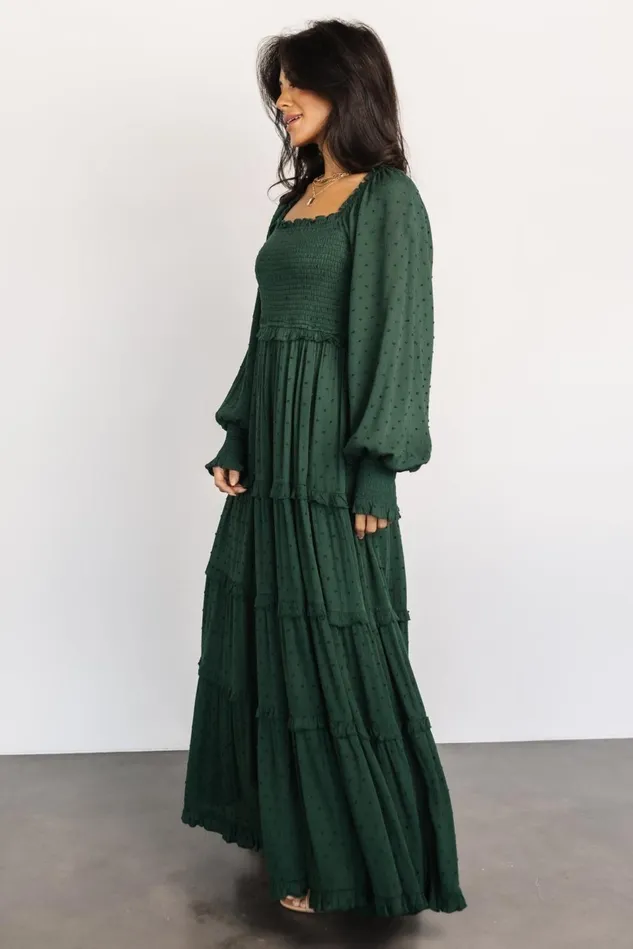 Baltic Born Maxi Dresses Women Amanda Smocked Dotted Maxi Dress Evergreen Baltic Born Maxi Dresses Women Amanda Smocked Dotted Maxi Dress Evergreen