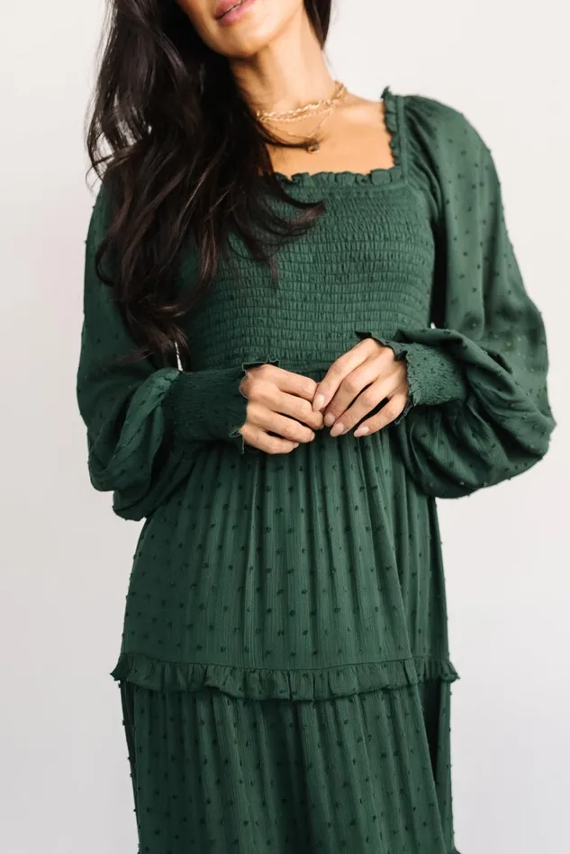 Baltic Born Maxi Dresses Women Amanda Smocked Dotted Maxi Dress Evergreen Baltic Born Maxi Dresses Women Amanda Smocked Dotted Maxi Dress Evergreen