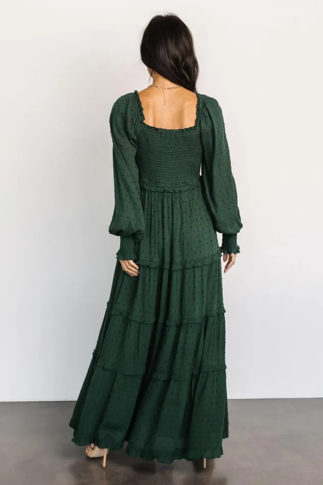 Baltic Born Maxi Dresses Women Amanda Smocked Dotted Maxi Dress Evergreen Baltic Born Maxi Dresses Women Amanda Smocked Dotted Maxi Dress Evergreen